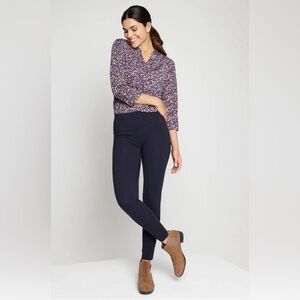 Roz & Ali Navy Blue Tummy Control Leggings Size Large